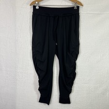 Athleta Attitude Jogger Pants Women  s 4P Black Shirred Sides High Waist