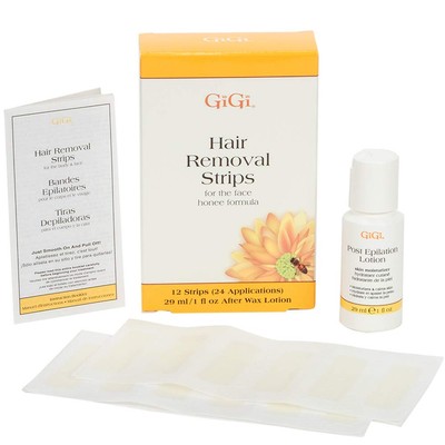GiGi Facial Wax Strips for Hair Removal 12 Pre Waxed Strips for Smooth Skin