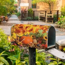 Fall Beauty Floral Magnetic Mailbox Cover Welcome Autumn Standard