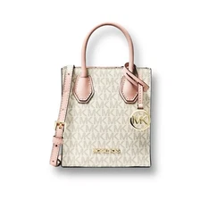 New Michael Kors Mercer XS Crossbody Bag Pink Blush Leather Shopper Tote $348