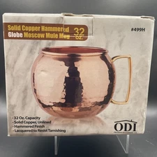 Moscow Mule Mug Hammered Copper Globe Mug Holds 32 Ounces NEW
