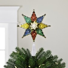 Northlight Multi-Color Crystal 8-Point Star Christmas Tree Topper - 8 inch