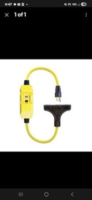 Southwire 26020008-6 120V 15Amps 12/3 AWG SJTW GFCI Shock Shield Tri-Cord Plug