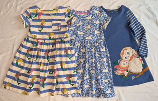 Mini Boden Dresses Lot 3 Girls 5 6 7 8 Mermaid Stripe Horse Owl Fit Flare EC
