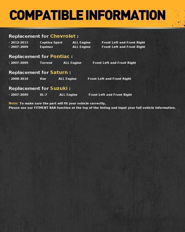 Pinza de freno delantera 2 piezas para Saturn Vue 2008-2010 Suzuki XL-7 2007-2009 Foto 2 de 4