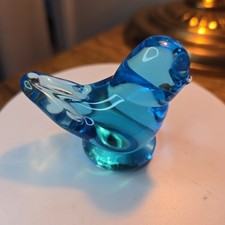 Single large 1993 Signed Ron Ray Bluebird of Happiness Art Glass Bird Figurine