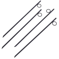 Rebar stake with loop 4pcs Grip Rebar 3/8x 18 Inch Steel Durable Heavy Duty Tent