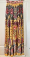 VTG Saks Fifth Avenue 1960s Women  s Floral Roses Boho Hippie Maxi Skirt Lined XS
