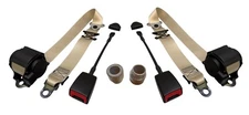 3 Point Beige Seat Belts Pair for Porsche 911 912 914 356