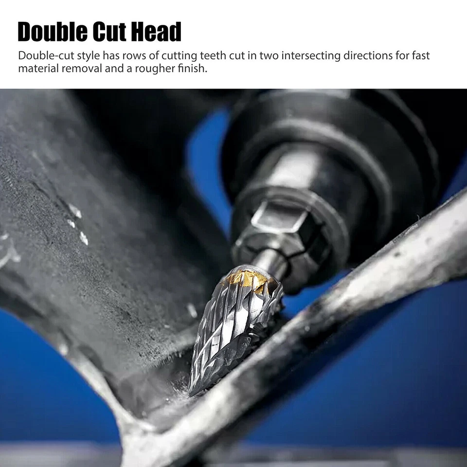 20Pcs 1/8" Tungsten Carbide Rotary Drill Bits Burr Die Grinder Shank Carving Set - Image 3 of 4