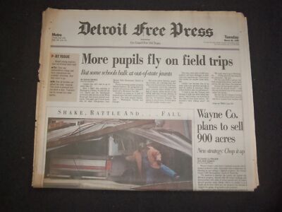 1996 MAR 26 DETROIT FREE PRESS NEWSPAPER - WAYNE CO. TO SELL 900 ACRES - NP 7631