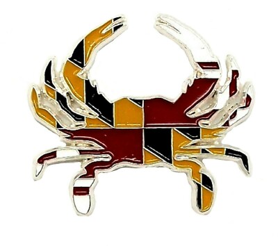 Small Maryland Flag Design Crab Hat Tac or Lapel Pin