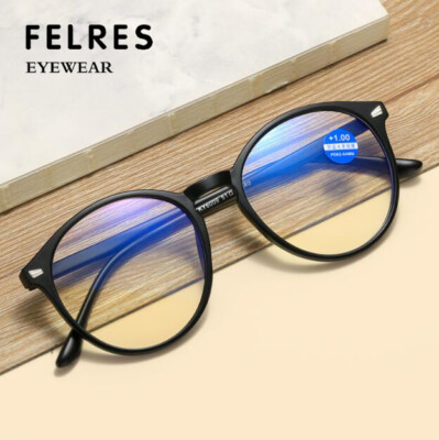 Round Anti-blue Light Reading Glasses For Men Women Retro Full Frame Glasses New