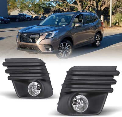 #ad For 2022 2023 2024 Subaru Forester Fog Lights Lamp Black Bezels Cover Assembly $80.99