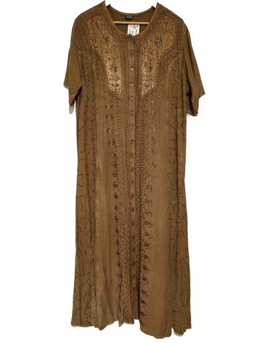Boho Gypsy Embroidered Dress | Renaissance | Cottage Core | Witch | Fairy Core - Picture 2 of 5