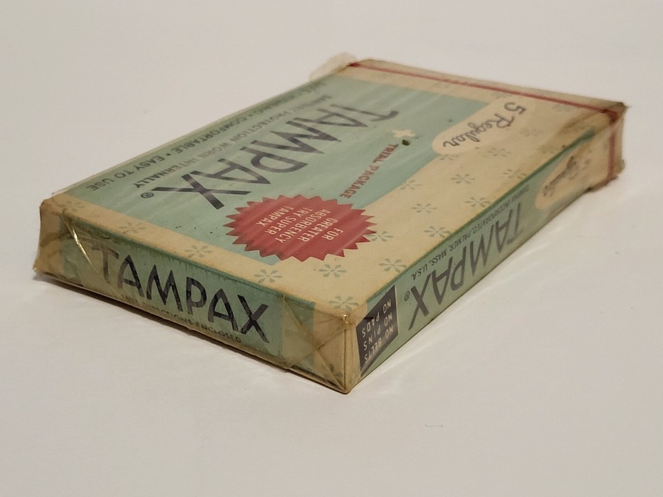 RARE Tampax Tampons BRAND NEW SEALED VTG 1960s Box Movie Prop Unopened 5 Ct. eBay