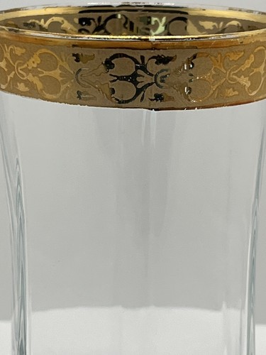 Lorren Venezia Gold Banded Tumbler CRZ9 Six Sided Base Multi-sided 5 5/8" - Picture 5 of 7