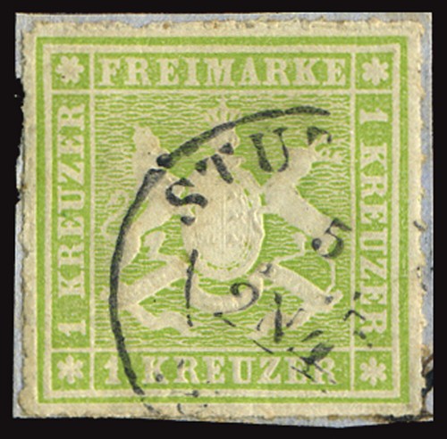 GERMANY WÜRTTEMBERG 1865-68 1 KR. USED