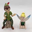 Vintage Disney Peter Pan & Tinkerbell Small Ceramic Figurines Japan