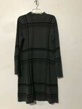 Style & Co Size M Plaid Gray Black Check Knit Sweater Dress Women Modern Stylish