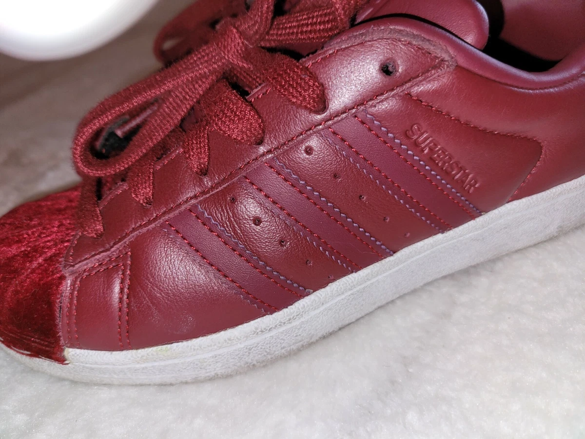 ADIDAS SUPERSTAR Collegiate Red velvet womens sz 6 classic eBay