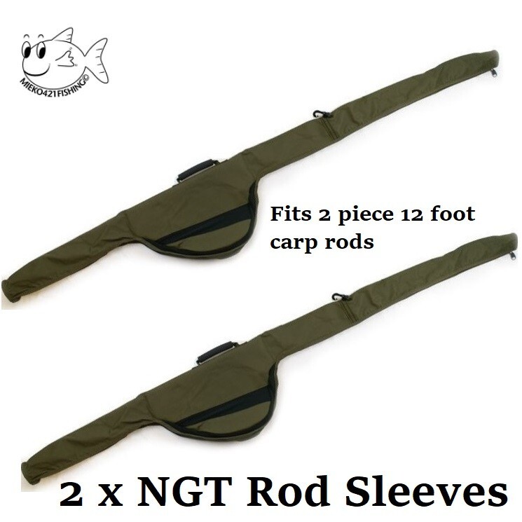 x Rod Bag Sleeve NGT (514) Carp Fishing Padded For Made Up Rods