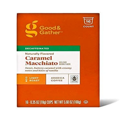 Good Gather Decaffeinated Caramel Macchiato Coffee 16 Count