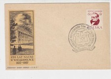 Poland 1957 100 Years of Study in Wielkopolsce Emblem FDC Stamp Cover Ref 23032