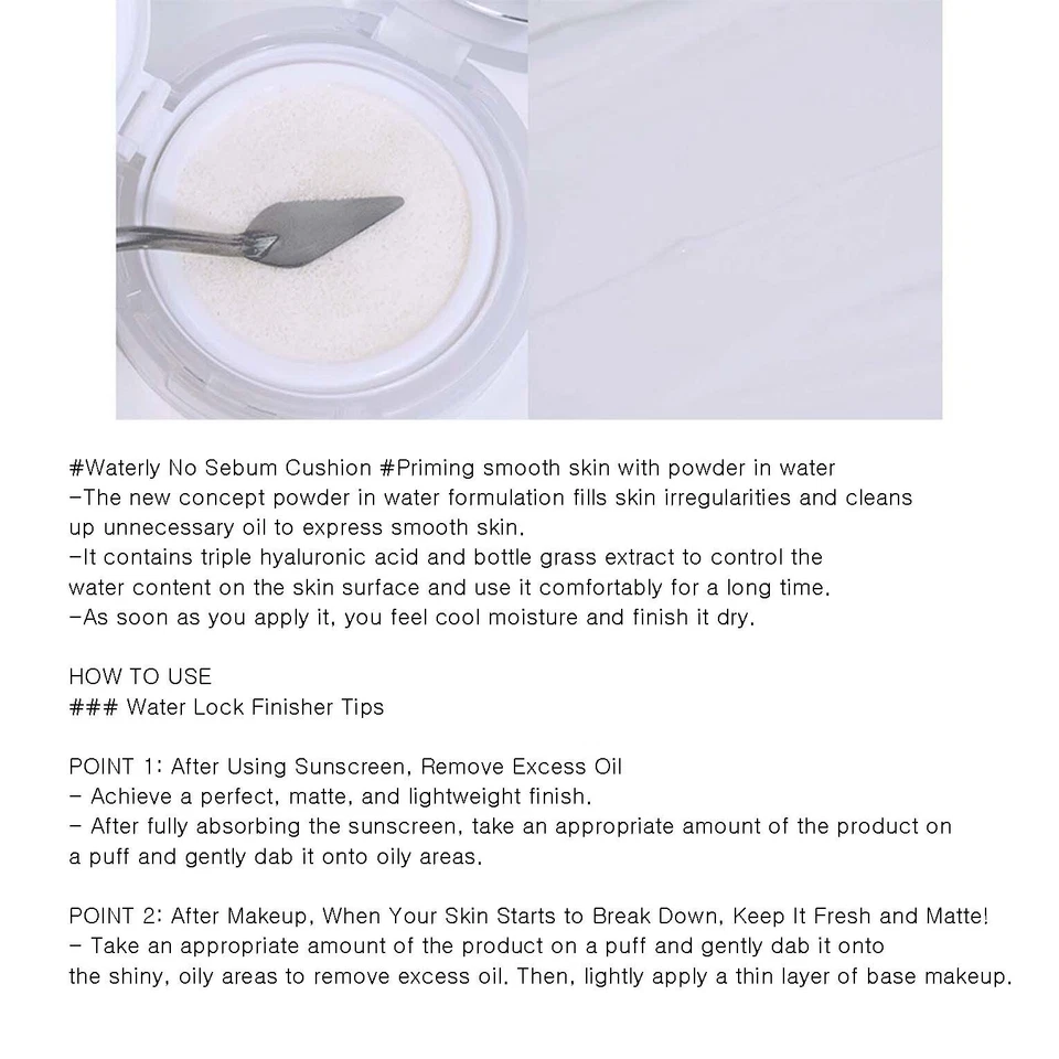 A'PIEU Water Lock Finisher 13g Powder in Water Cushion K-Beauty - Image 4 of 4