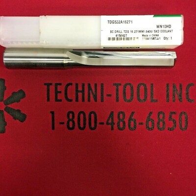 TDG532A16271 16.271mm x 5.6299 OAL Uncoated Coolant-Thru 5xD HP Drill 4158427
