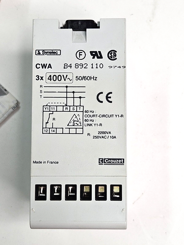 CROUZET SYRELEC CWA 3PHASE ASYMMETRY RELAY 84 892 110 - Picture 2 of 3