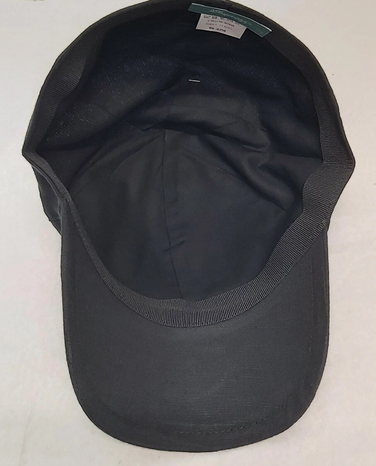 Sombrero Baseball Visera 100% Lino Made IN Italy Negro Cerrado Detrás - Imagen 3 de 4