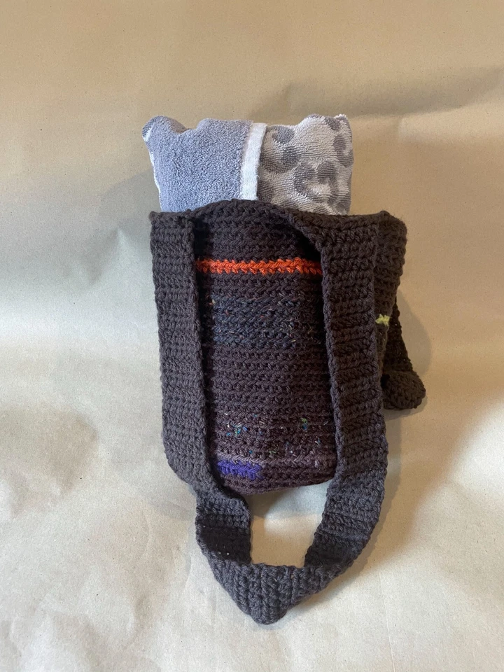 Bolso de Mano Boho Hecho a Mano "Único en su Clase" Tejido a Crochet 12"x10”x13" Nuevo sin Etiquetas Foto 3 de 4