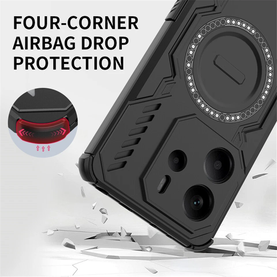 For Xiaomi POCO X7 X6 Pro Redmi 14C Note 14 Pro Plus Armor Magnetic Case Cover - Image 4 of 4