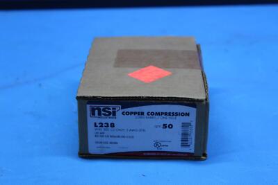 NSI L238 COPPER COMPRESSION, BROWN LONG BARREL, ONE HOLE - QTY 50