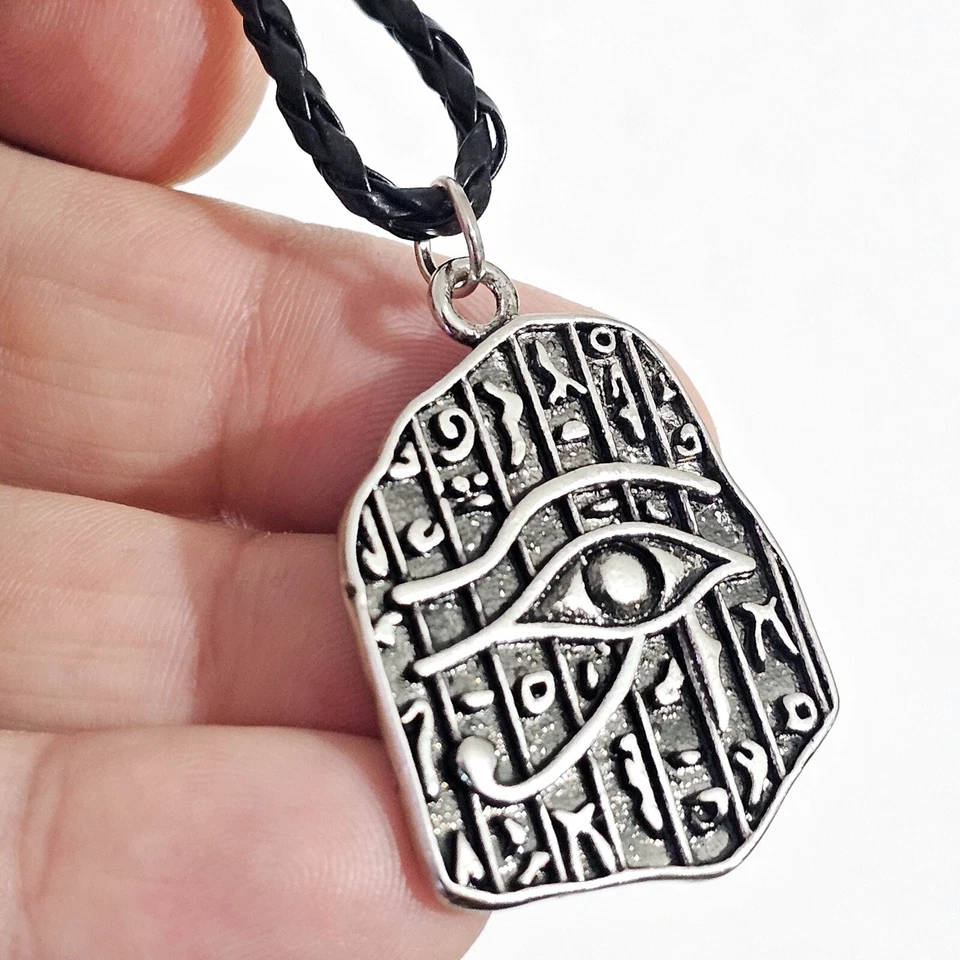 Collar Colgante Ojo de Horus Dios Egipcio Amuleto 20" Cuero Cordón Joyería Foto 2 de 4
