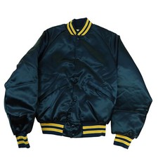 NEW WITH TAGS King Louie Mens Small Satin Jacket Quilted Lining Navy Blue/Yellow