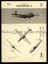 WWII Aircraft ID Poster, General Aircraft Hotspur II, Art Print on 11x14" 09161