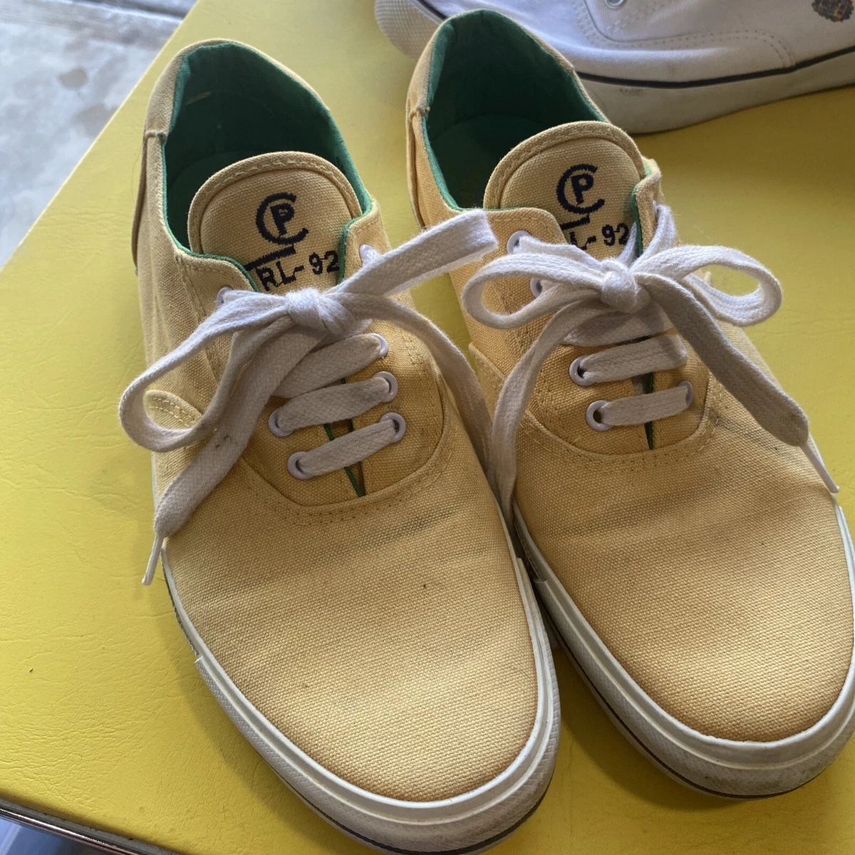 Yellow canvas shop shoes mens