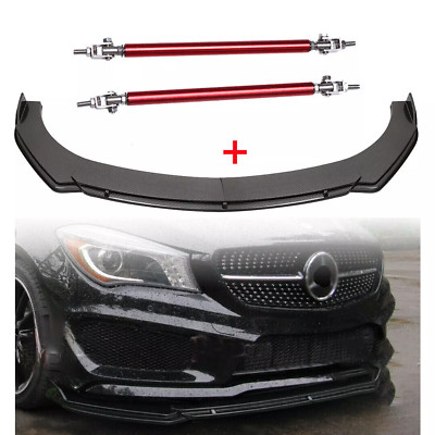 Carbon Fiber For Mercedees-Benz Front Bumper Lip Spoiler Splitter Strut Rods