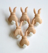 6 Cotton Tail Theme / Shank Back Craft Easter Bunny Buttons / Dress It Up