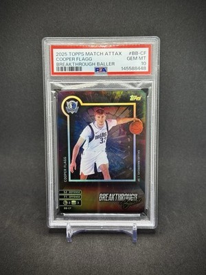Cooper Flagg 2025 Topps Match Attax Hot Prospects Rookie PSA 10 Gem Mint