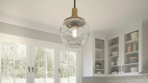 Royer Coastal Mini Pendant Light with Clear Glass and Rope Detail - Picture 2 of 9