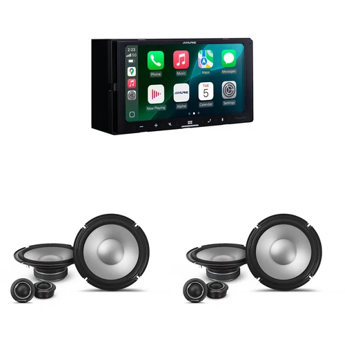 Alpine iLX-W770 Digital Multimedia Receiver & 2 Pairs Alpine S2-S80C Type S 8...