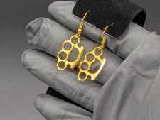 Set orecchini pendenti in ottone stile spolverino nocche finitura oro