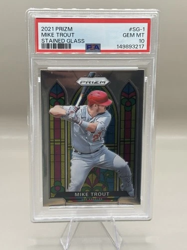 2021 Panini Prizm - Stained Glass Mike Trout #SG-1 Graded PSA 10 Gem Mt Angels