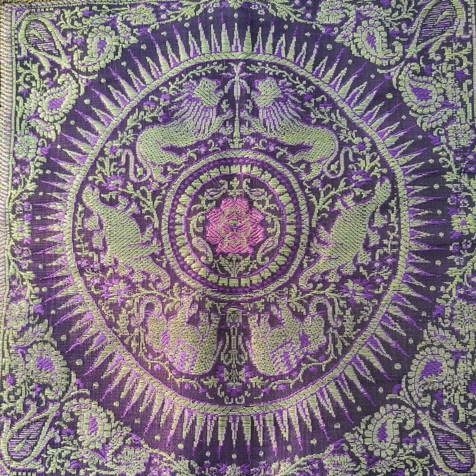 5- VINTAGE Kantha Brocado Jacquard Mandala Fronha Capa Índia Boho Yoga - Imagem 4 de 4