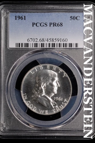 1961 Franklin Half Dollar-PCGS PR 68 Ch Gem Proof No Reserve #SLL492