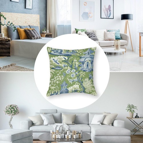 Pagoda Garden Imperial Green Chinoiserie Pillow Covers Home Throw Pillow Case... - Picture 5 of 8