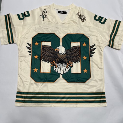 369 Los Angeles Unisex Cream Eagles Football Jersey Shorts Set Size Large Eagle - Picture 2 of 23